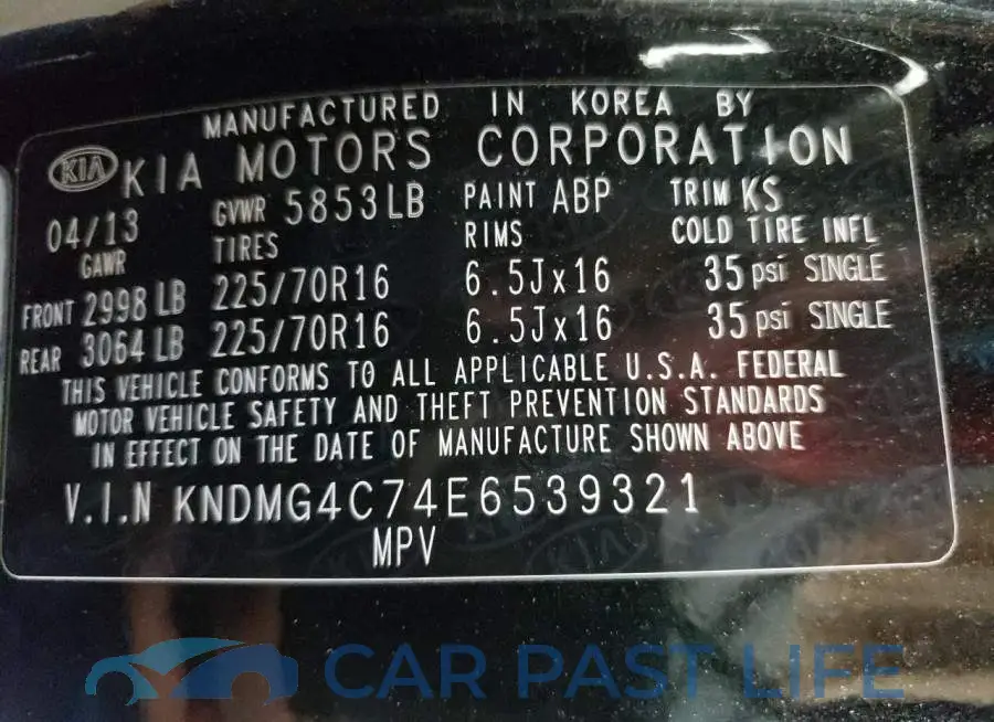 KNDMG4C74E6539321# 13