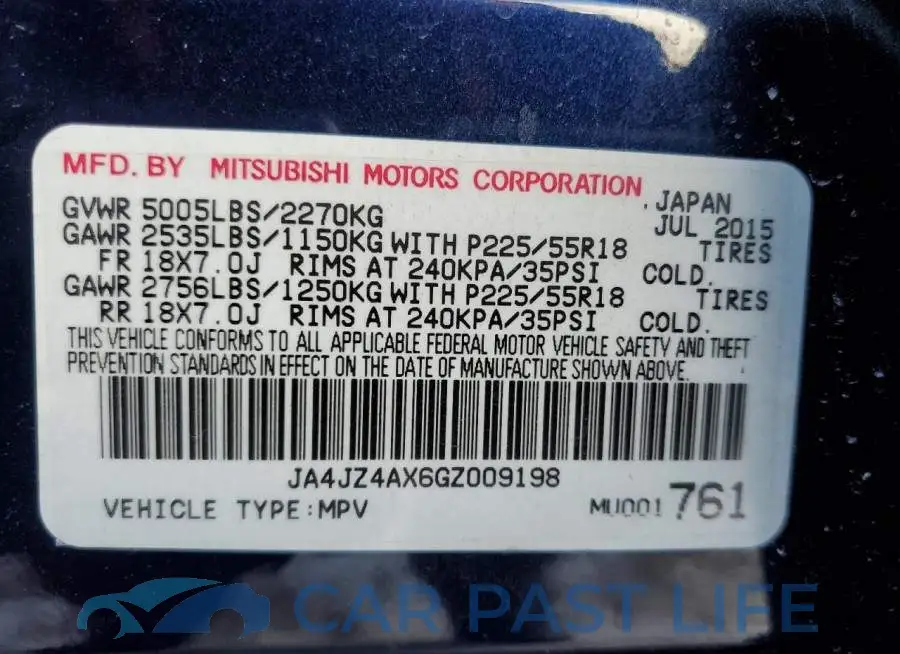 JA4JZ4AX6GZ009198# 13