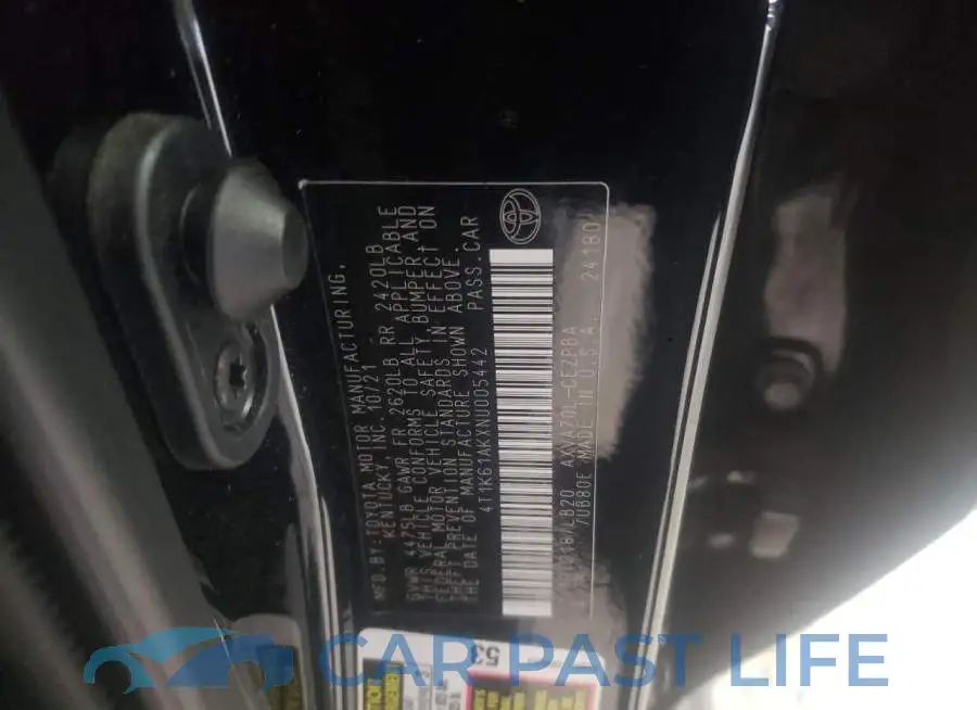 4T1K61AKXNU005442# 12