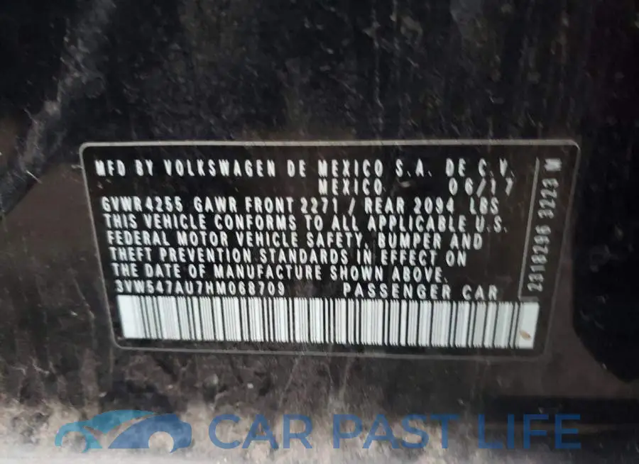 3VW547AU7HM068709# 12