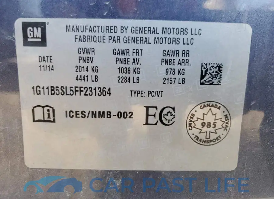 1G11B5SL5FF231364# 13