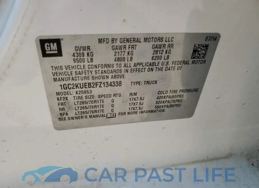1GC2KUEB2FZ134338# 12