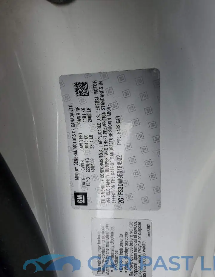 2G1FS3DW9E9184932# 12