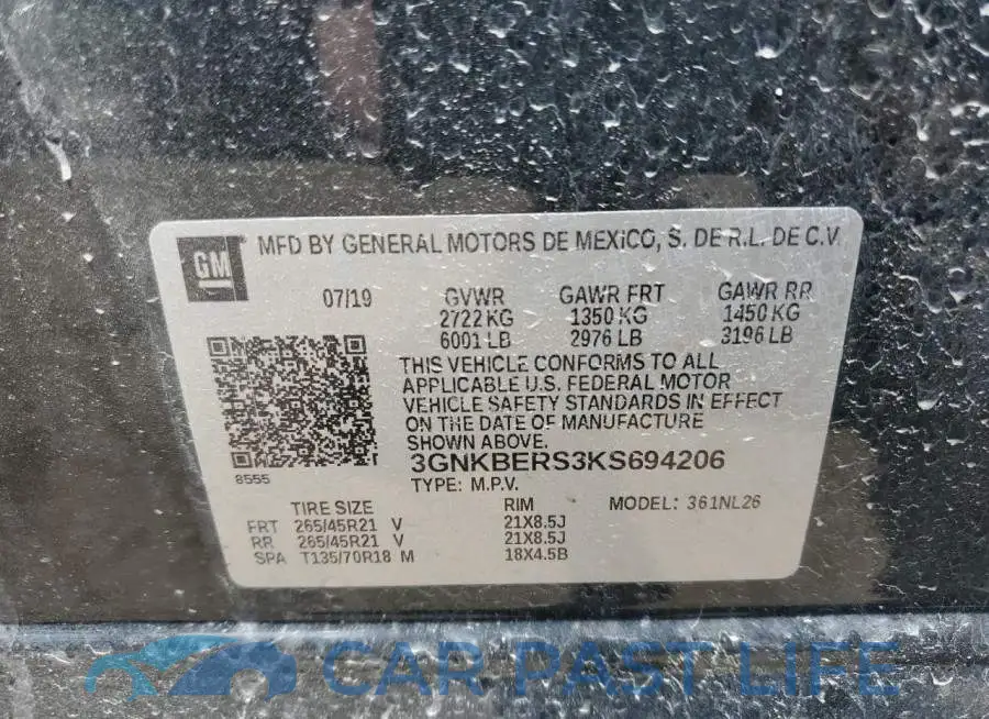 3GNKBERS3KS694206# 12