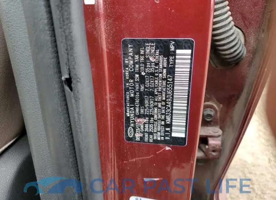 KM8J3CA49JU655147# 13