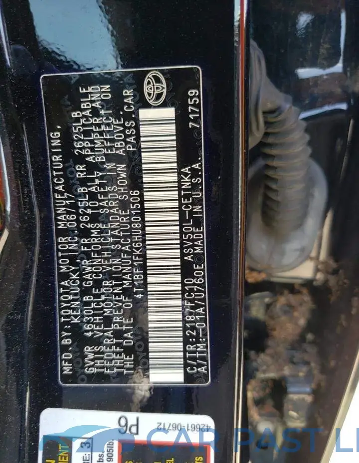 4T1BF1FK6HU801506# 12