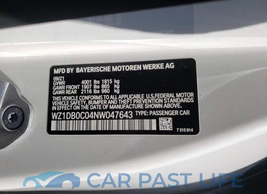 WZ1DB0C04NW047643# 10