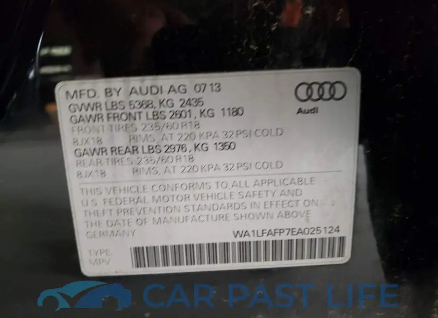 WA1LFAFP7EA025124# 13