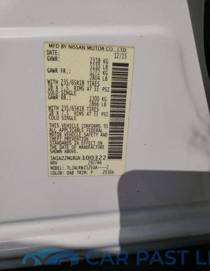 5N1AZ2MG8GN100322# 14