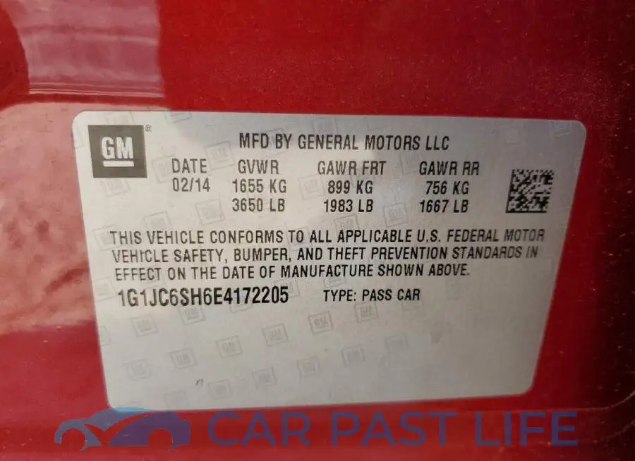1G1JC6SH6E4172205# 12