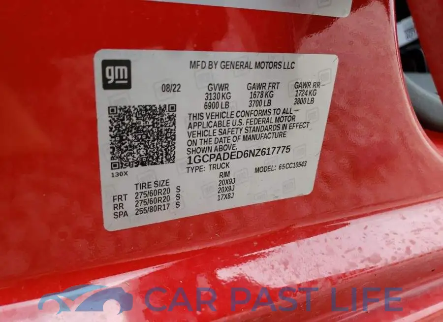 1GCPADED6NZ617775# 12
