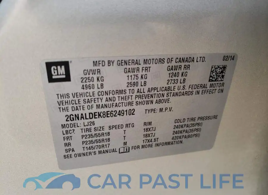 2GNALDEK8E6249102# 14
