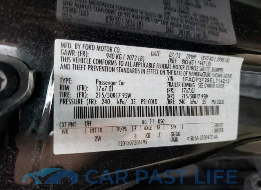 1FADP3F29EL114212# 12