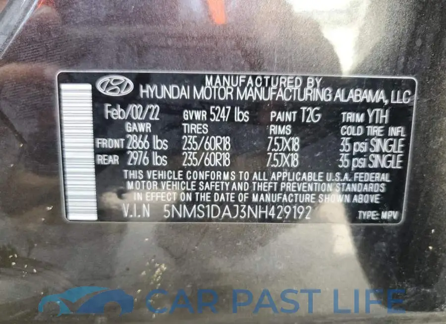 5NMS1DAJ3NH429192# 14