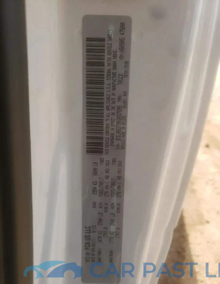 3C6JR6DT9KG657595# 12