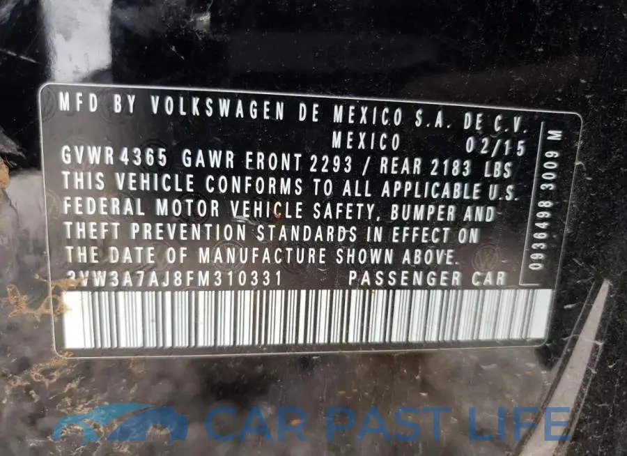 3VW3A7AJ8FM310331# 13