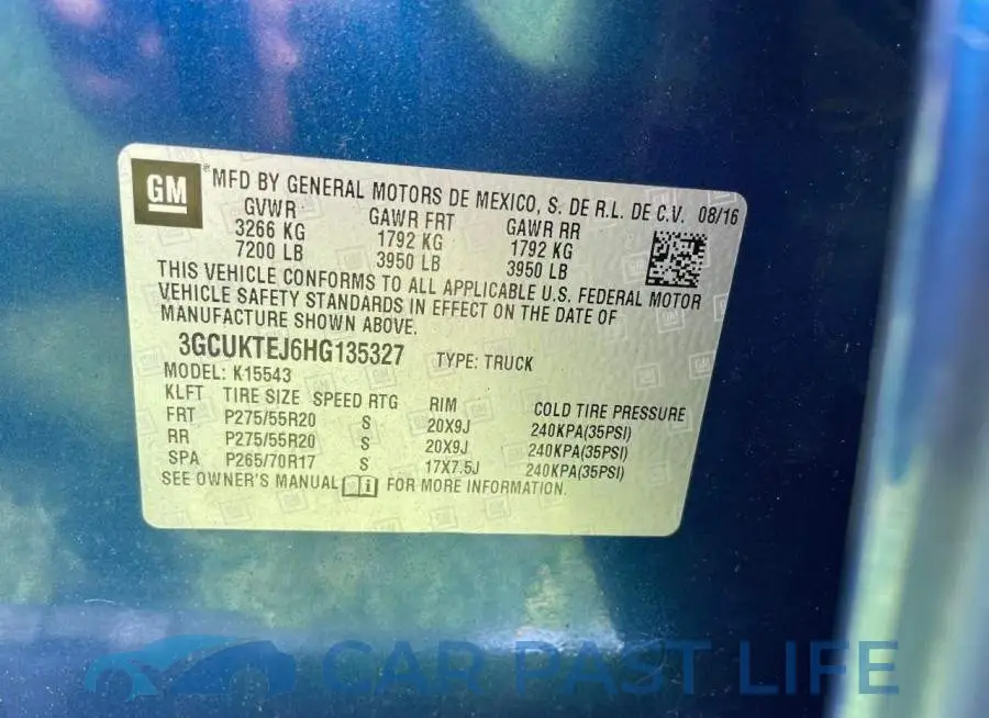 3GCUKTEJ6HG135327# 10