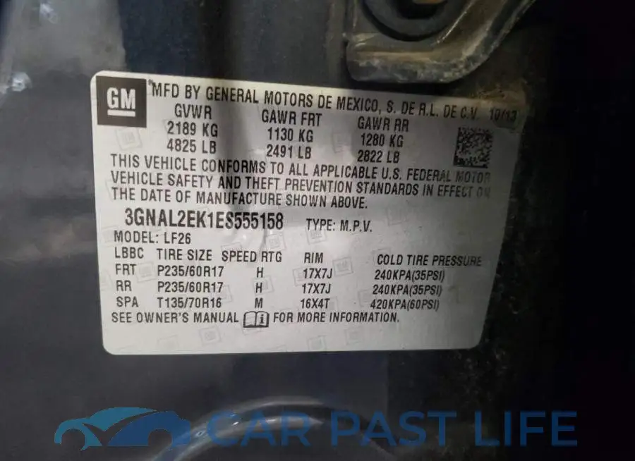 3GNAL2EK1ES555158# 13