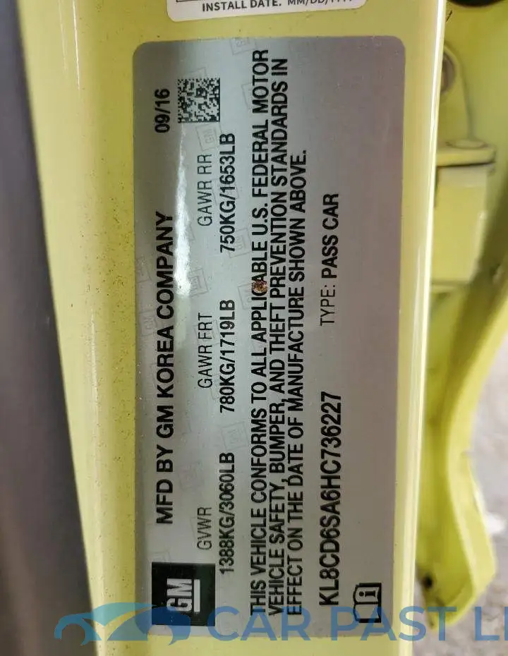 KL8CD6SA6HC736227# 13