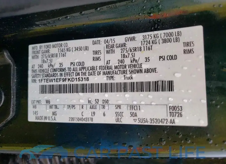1FTEW1EF9FKD15318# 13