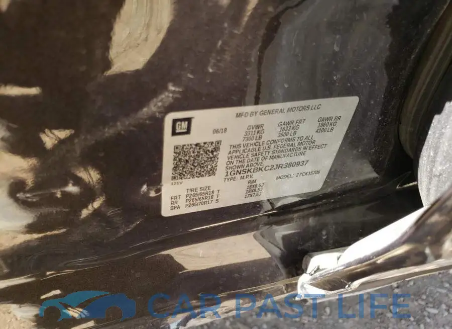 1GNSKBKC2JR380937# 12