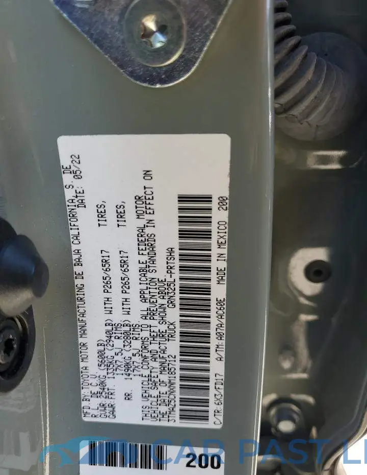 3TMAZ5CNXNM185712# 12