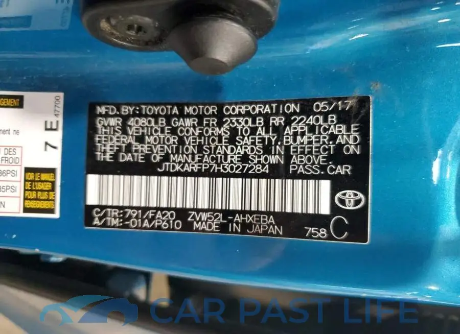 JTDKARFP7H3027284# 12