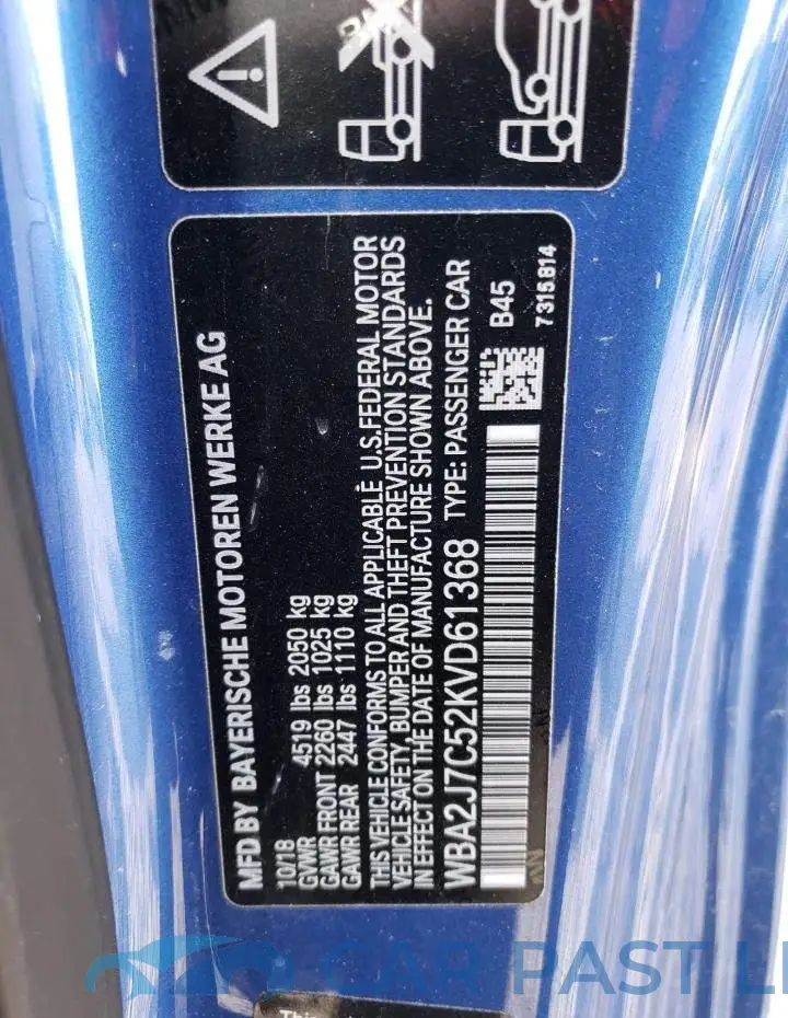 WBA2J7C52KVD61368# 12