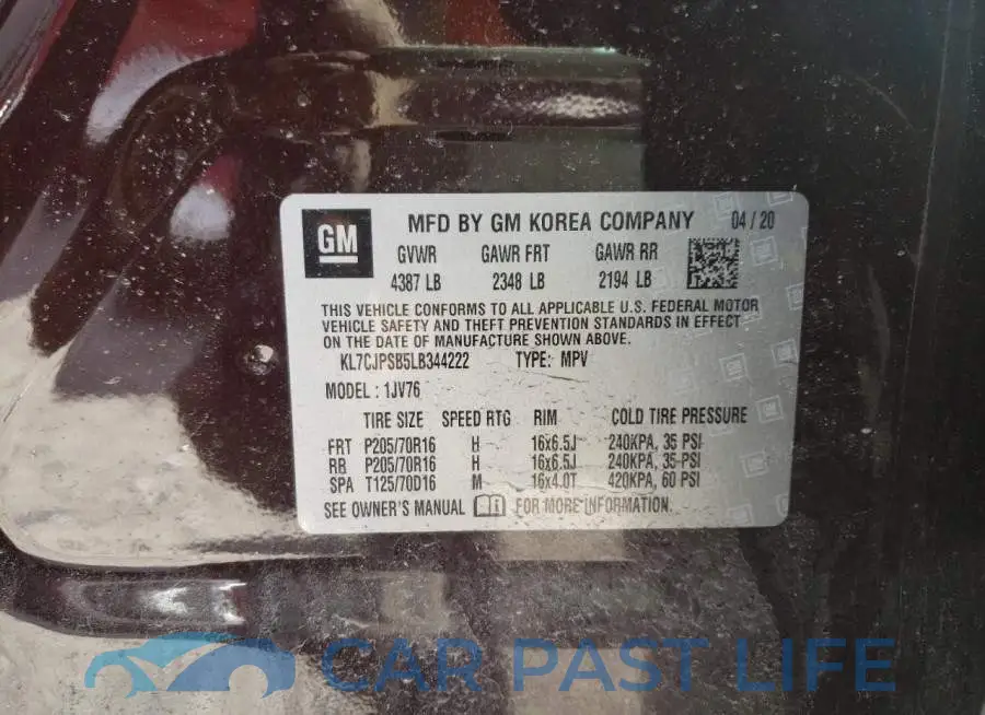 KL7CJPSB5LB344222# 13