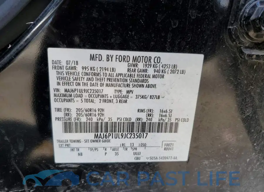 MAJ6P1UL9JC235017# 14