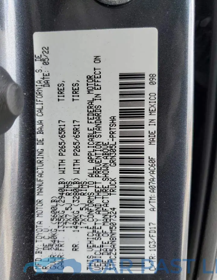 3TMCZ5AN8NM507324# 12