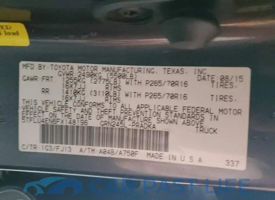 5TFLU4EN6FX148196# 12