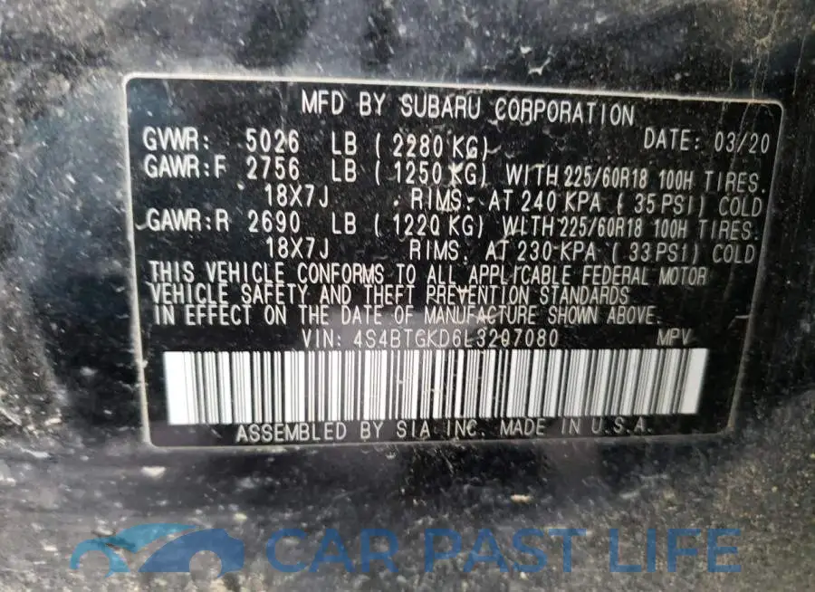 4S4BTGKD6L3207080# 12