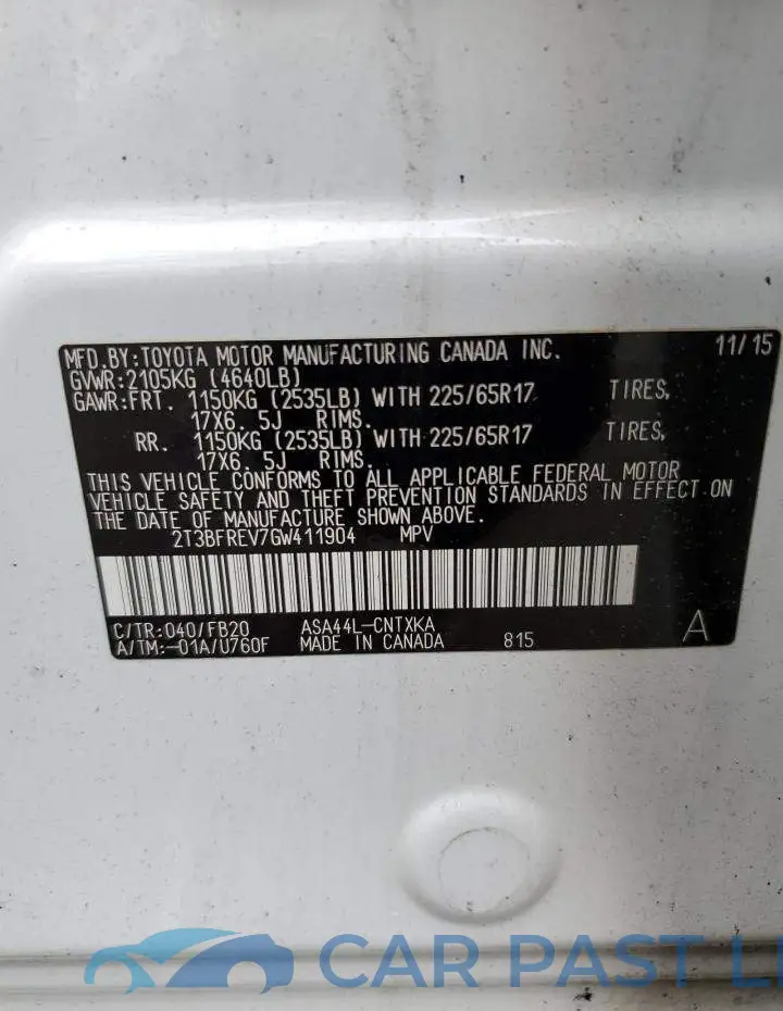 2T3BFREV7GW411904# 13
