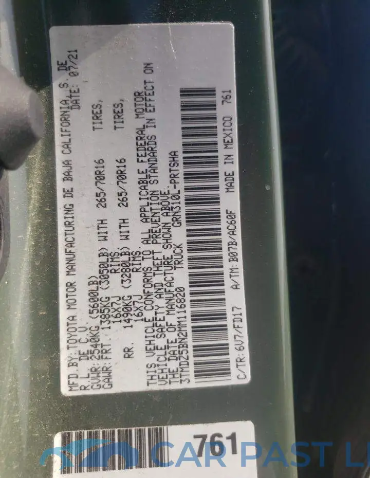 3TMDZ5BN2MM116820# 12