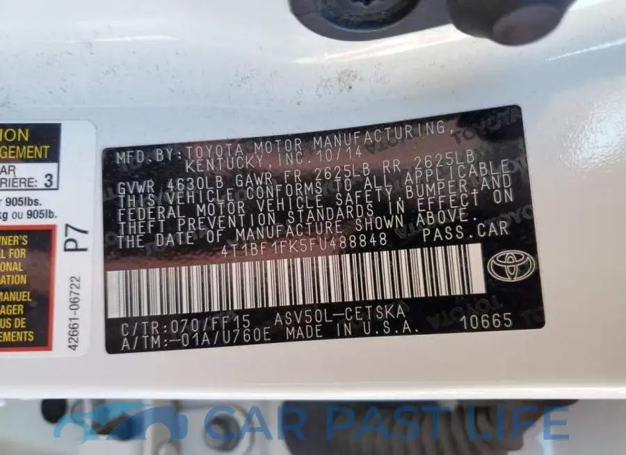 4T1BF1FK5FU488848# 12