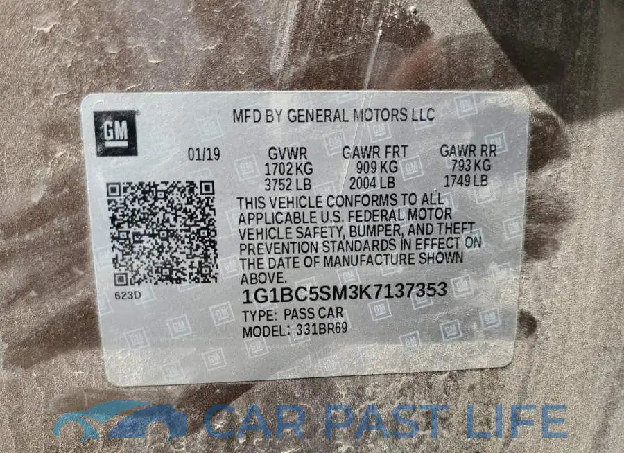 1G1BC5SM3K7137353# 12