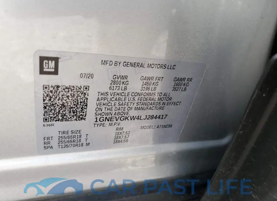 1GNEVGKW4LJ284417# 13