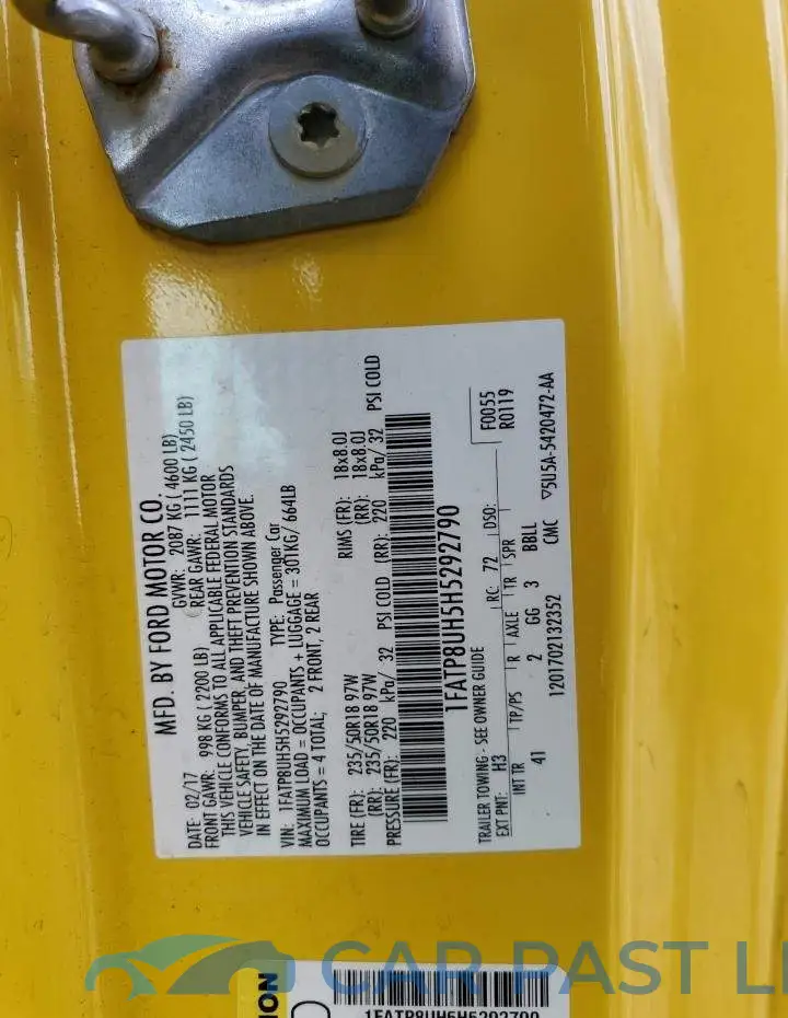 1FATP8UH5H5292790# 12