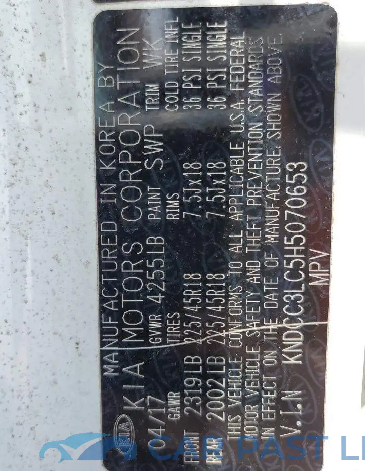 KNDCC3LC5H5070653# 14