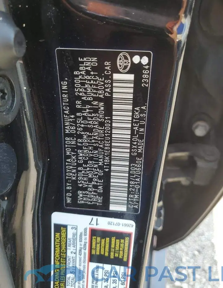 4T1BK1EB8EU120031# 12