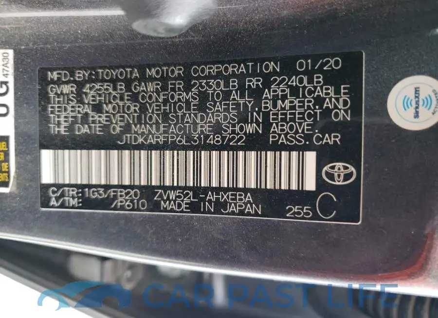 JTDKARFP6L3148722# 12