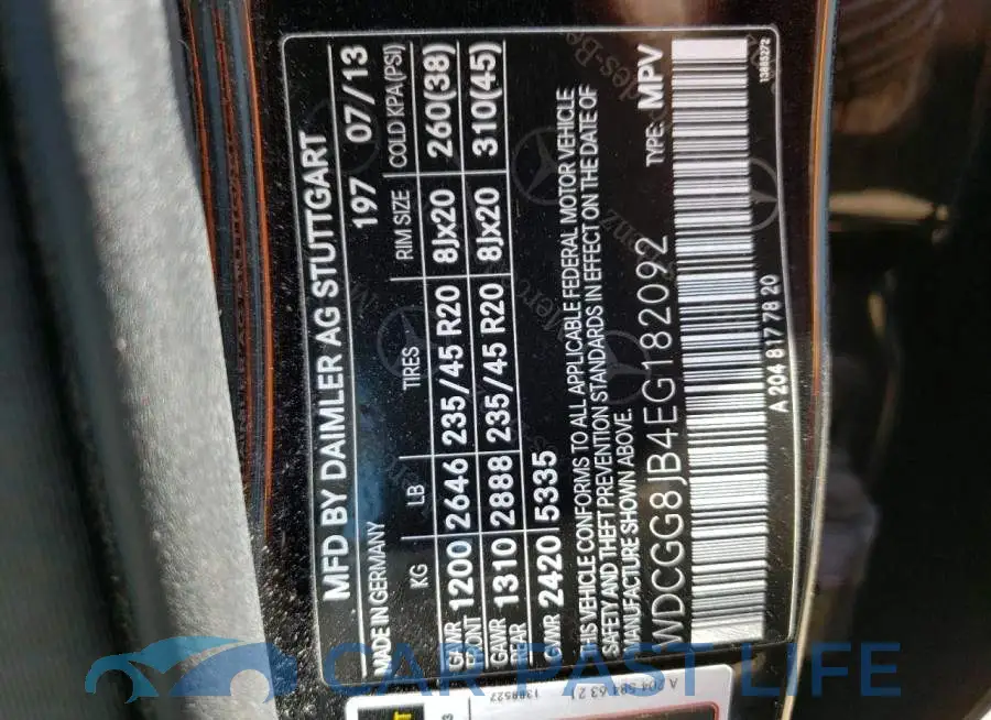 WDCGG8JB4EG182092# 13