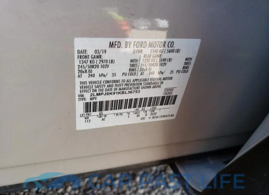 2LMPJ6K91KBL36753# 13