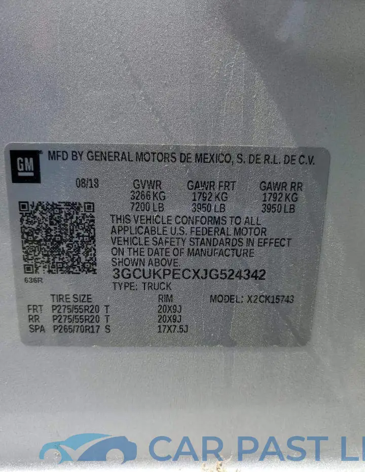 3GCUKPECXJG524342# 12