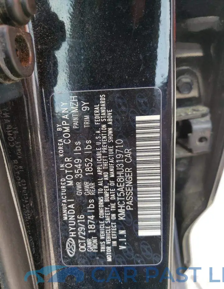 KMHCT5AE8HU319710# 12