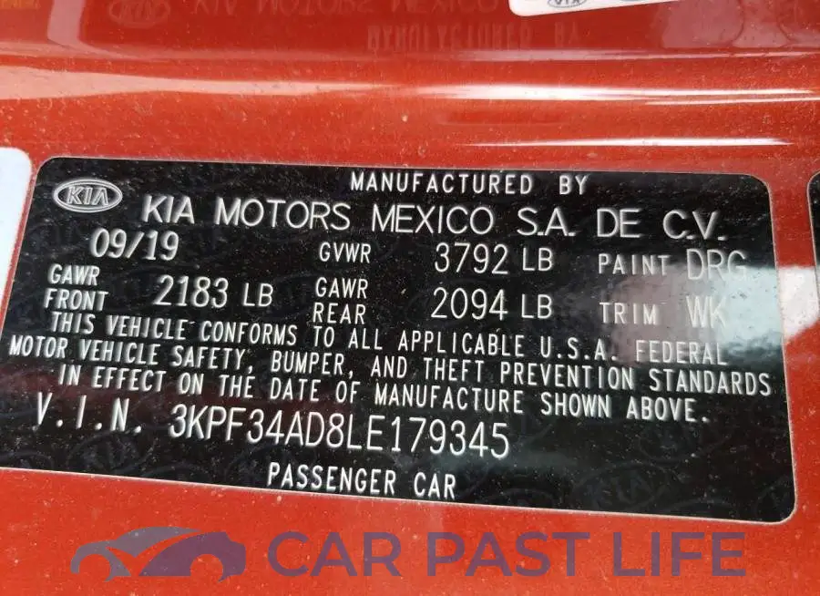 3KPF34AD8LE179345# 12