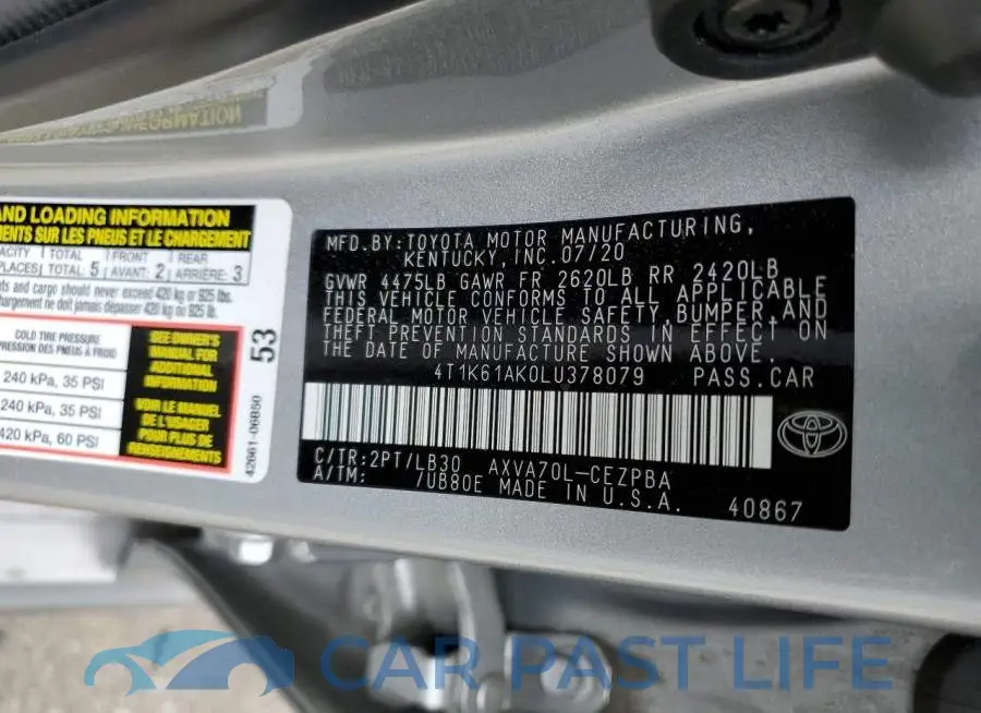 4T1K61AK0LU378079# 12