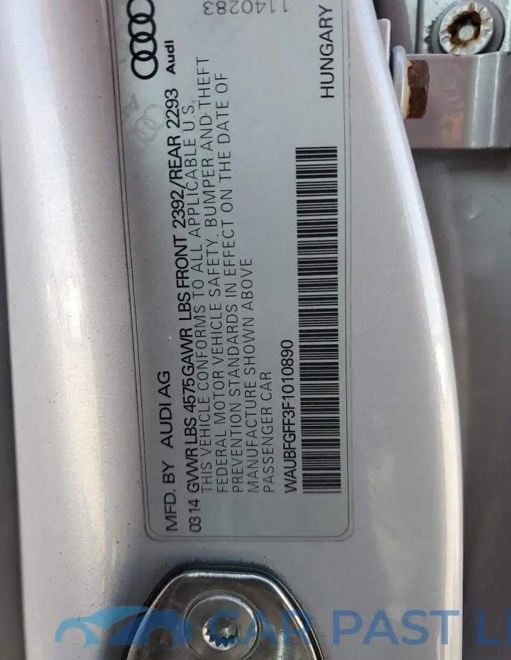 WAUBFGFF3F1010890# 12