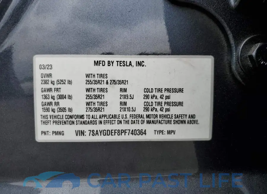 7SAYGDEF8PF740364# 12